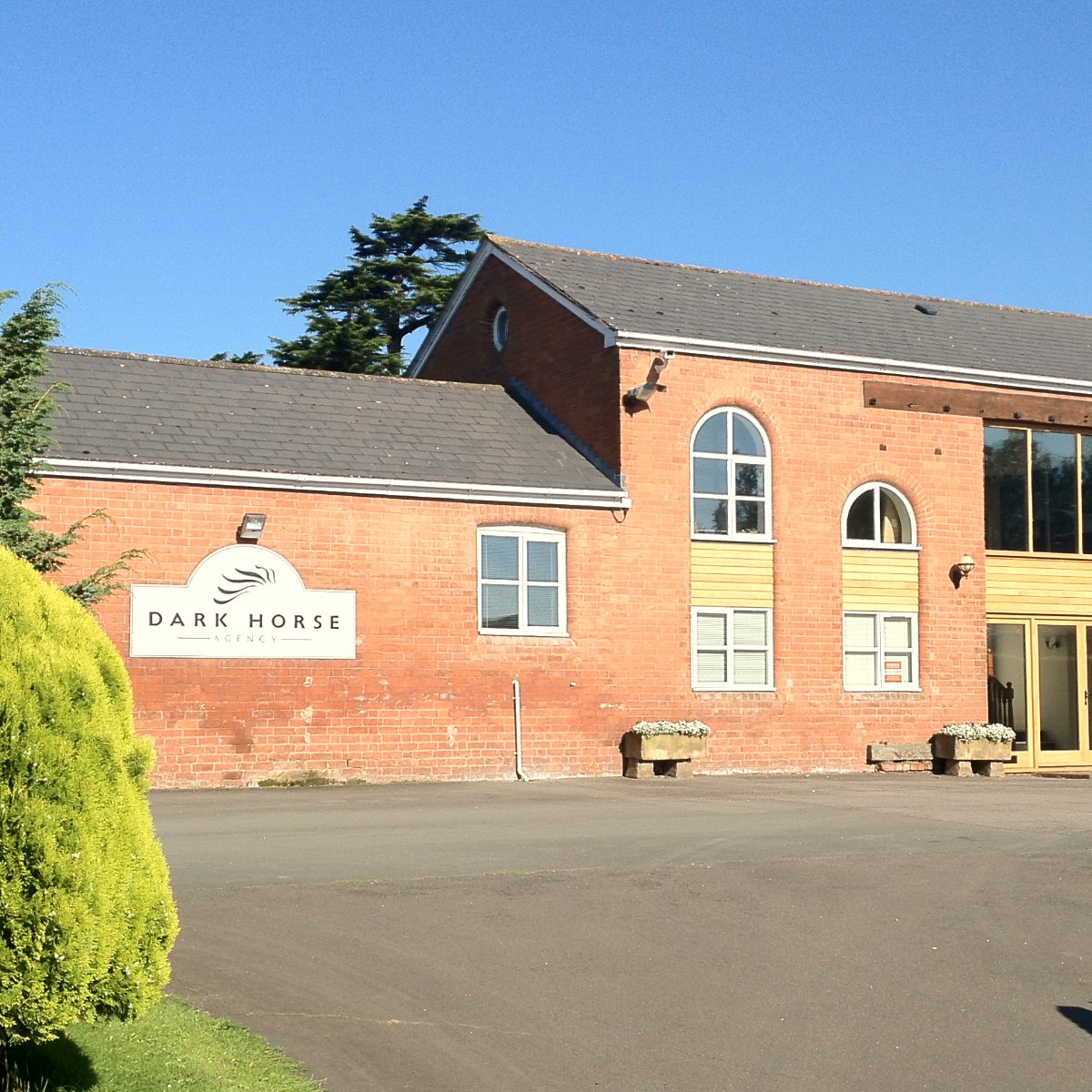 The entrance to the Dark Horse Agency barn at The Steadings, Maisemore